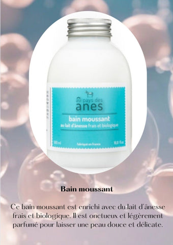 Bain moussant au lait d'ânesse frais et biologique 500 ml - Fragrance & You